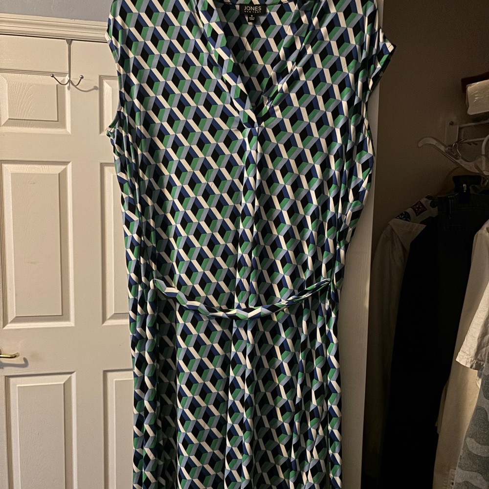 Jones New York Blue and Green Dress